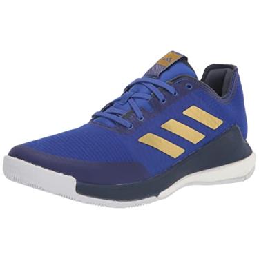 Imagem de adidas Tênis masculino Crazyflight Cross Trainer, Azul lúcido/ouro fosco/azul marinho, 11.5