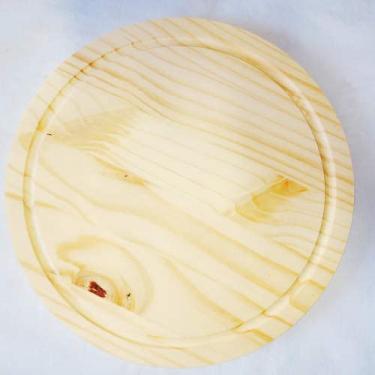 Imagem de Tábua de corte redonda Linha Churrasco em madeira Pinus tratada - 30cm - Eco's Houseware