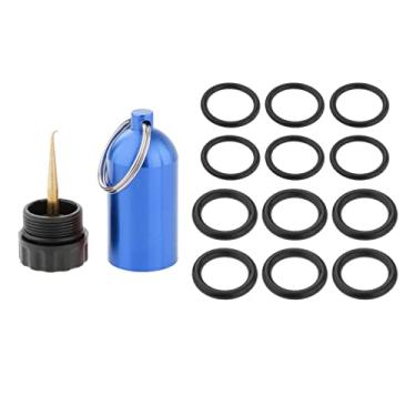 Imagem de Colaxi Mini Tanque de Mergulho para Mergulho, com 12 O-Rings, Garrafa de Armazenamento Cilindro, Equipamento de Reparo de Mergulho de Liga de Alumínio, Azul