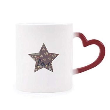 Imagem de Caneca de flor de feijão Mung com tinta sensível ao calor, copo de grés que muda de cor vermelha