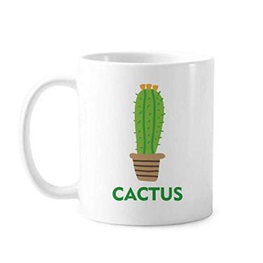 Imagem de Cacto Verde Vaso Suculentas Caneca Cerâmica Café Porcelana Caneca