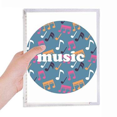 Imagem de Caderno de notas musicais coloridas, folhas soltas, diário recarregável, artigos de papelaria