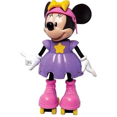 Imagem de Brinquedos De Meninas Boneca Minnie Mouse Patinadora Infantil Bolhas De Sabão Articulada Eletrônico Com Som Conta História Elka