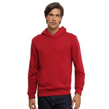 Imagem de Moletom Vermelho Flanelado com Capuz Grosso 3 Cabos-Masculino