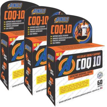 Imagem de Kit 3x Coenzima Q10 Ubiquinol 200mg - 60 Softgels - Arnold Nutrition-Unissex