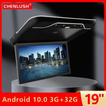 Imagem de 19 Polegada 8K Multimídia Vídeo Playre Monitor Do Carro Android 10.0 3  32GB 1080P Teto TV Telhado