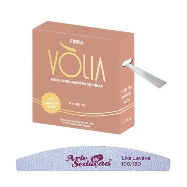 Imagem de Fibra de Vidro Vòlia Unhas Gel Rolo 4 Metros + Lixa Lavável