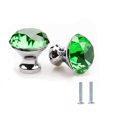 Imagem de Puxador de gaveta Puxador de Vidro Cristal em Forma de Diamante Puxadores de Gaveta de Armário Puxadores de Armário com Parafusos para Armário de Escritório Doméstico Bônus Parafusos de Prata DIY (10