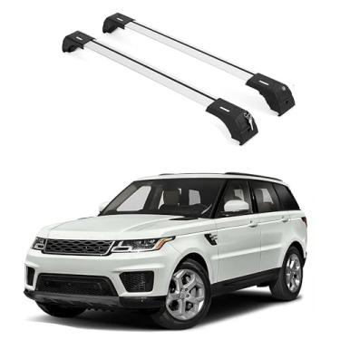 Imagem de ERKUL Barras transversais de teto para Range Rover Sport 2014-2022 | Barras transversais de alumínio antifurto para telhado, porta-carga, bagagem, caiaque, canoa, bicicleta | Prata
