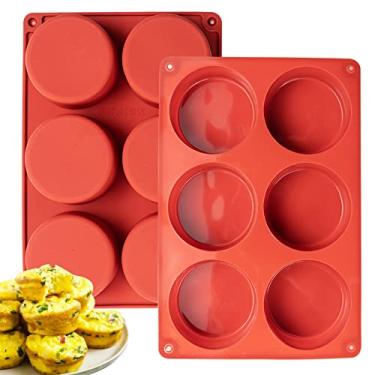 Imagem de Formas de silicone para ovos, frittata, pacote com 2 unidades Starbuc Egg Bites Deep 3 polegadas Dash Cups Sous Vide Rolos redondos para café da manhã, sanduíches, omeletes, rolinhos de jantar