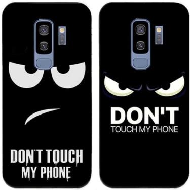 Imagem de 2 peças Anger Don't Touch My Phone impresso TPU gel silicone capa de telefone traseira para Samsung Galaxy todas as séries (Galaxy S9 Plus / S9+)