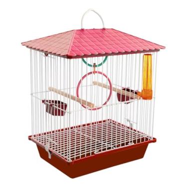 Imagem de Gaiola Aves Periquito Canário Coleiro Caçulinha Opção Pet Aves Pequenas (Vermelho)