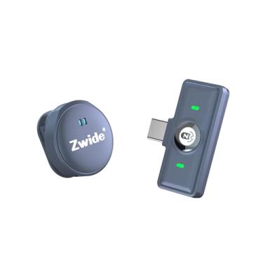 Imagem de Zwide Microfone de lapela sem fio M8-C(1 a 1), cancelamento e reverberação de ruído, reprodução sem puxar, mini microfones de lapela compactos com clipe magnético destacável para telefones