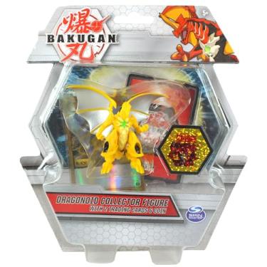 Imagem de Bakugan Collector Figures with 2 Trading Cards & Collectors Coin - (Dragonoid Yellow)