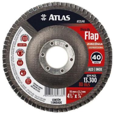 Imagem de Disco Lixa FLAP Zirconia 115MM ATLAS Removedor Tinta, 40 GRÃO