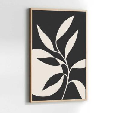 Imagem de Quadros Decorativos com com Moldura Abstrato Planta Preto branco Verti