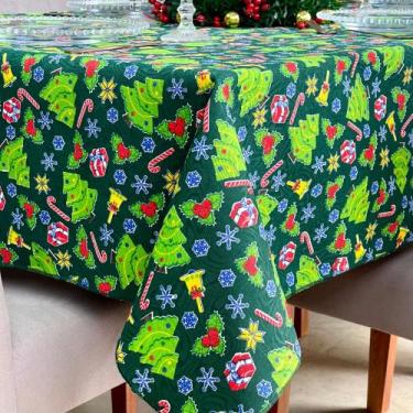Imagem de Toalha De Mesa Retangular Estampada Natal Mesa de Jantar Natalina - Mi