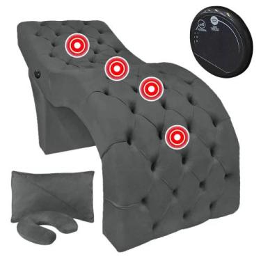 Imagem de Maca Mesa Profissional com Vibroterapia Massagem Clínica Veludo Cinza 