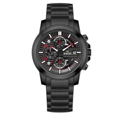 Imagem de Relógio SWISH  Masculino  Militar à Prova D água Ouro Aço  - ElaShopp