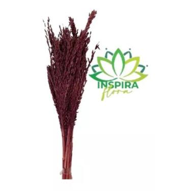 Imagem de Buque Folhagem Capim Flor De Milho Arranjo Vinho Marsala - FLORA FULL