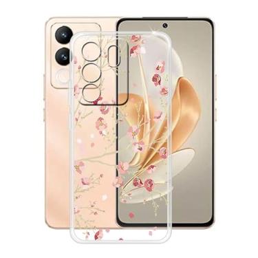 Imagem de HGJTFANY Capa de telefone para Vivo V30 Lite (6,7 polegadas), capa de proteção contra quedas de 360°, [ultrafina] [antiamarelamento] capa de silicone transparente à prova de choque para Vivo V30 Lite