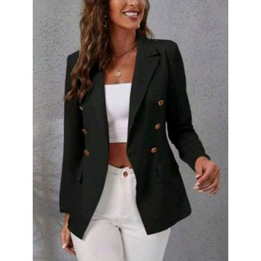 Imagem de Blazer Feminino Social Terninho Alfaiataria com Botões - M&K Shop, Pre