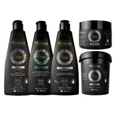 Imagem de Kit Arvensis Cachos Shampoo Condicionador Ativador Máscara Ondulados G