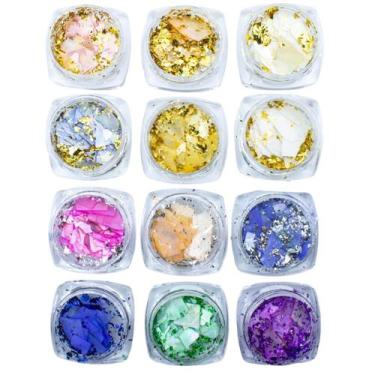 Imagem de Kit 12 Madrepérola Encapsulamento Unhas de Gel, Arte Sedução