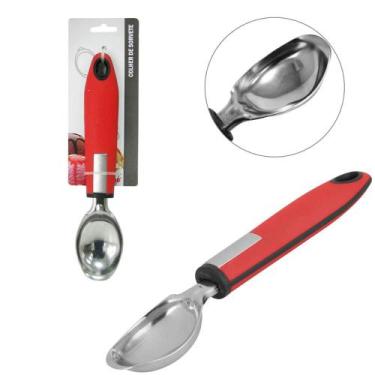 Imagem de Kit 2 Colher Concha Bola De Sorvete Em Aço Inox Manual - UNY GIFT 