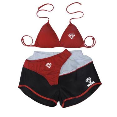 Imagem de Biquíni Asa Delta, Refletivo Bojo Feminino + Short tactel - Gringas Mo