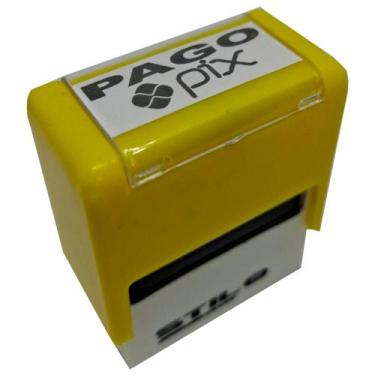 Imagem de CARIMBOS AUTOMÁTICOS PAGO PIX - MEDIDA 38x14MM - Stilo, AMARELO