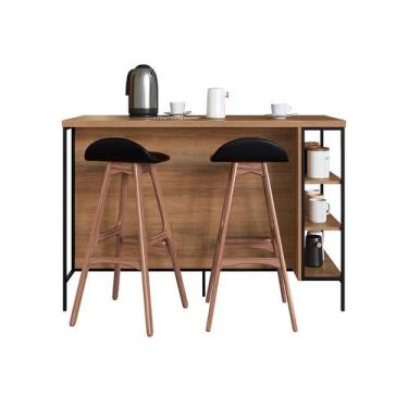 Imagem de Bancada Ilha Namur 2 PT Mel e Arenas - Modern