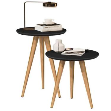 Imagem de Mesinhas Lateral Sofá Cama Jogo Apoio Cantinho Café Moderna - DWR Drei