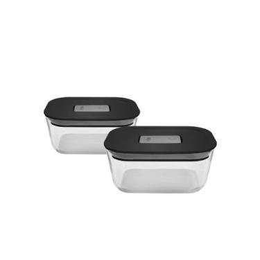 Imagem de Kit 2 Peças Pote Hermético 370ml Vidro Marmita Forno Freezer - OU, Pre