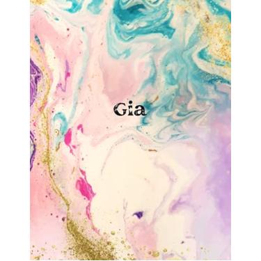 Imagem de Gia: Cover Style Water Color - Personalized Name Notebook | Wide Ruled Paper Notebook Journal | For Teens Kids Students Girls| For Home School College | 8.5 x 11 inch 160 pages