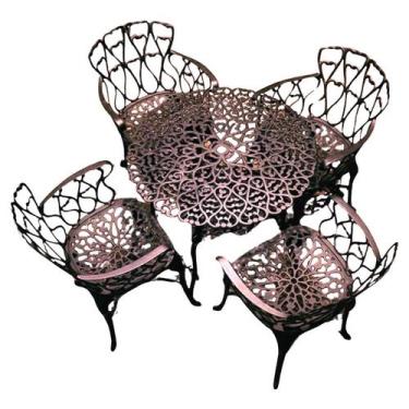 Imagem de Conjunto de Jardim Viena Premium com Mesa e 4 Poltronas Aluminio Fundi