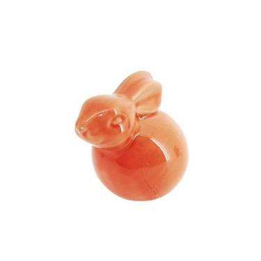 Imagem de Mini Coelho Decorativo Vermelho de Porcelana 3cm - Aliança, 1 Unidade