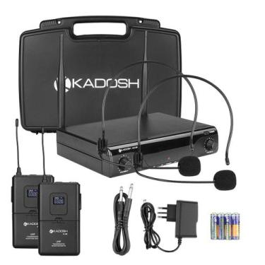 Imagem de Microfone Sem Fio Duplo Headset K-412hh Kadosh Uhf Digital Cor Preto