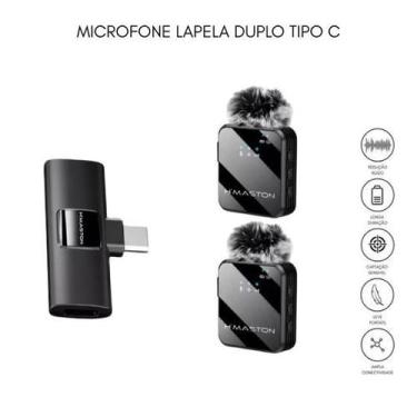 Imagem de Microfone Lapela Sem Fio Celular Profissional Android Tipo C - H 
