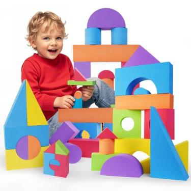 Imagem de Blocos de espuma de construção Bingyouth Large, 30 peças para crianças