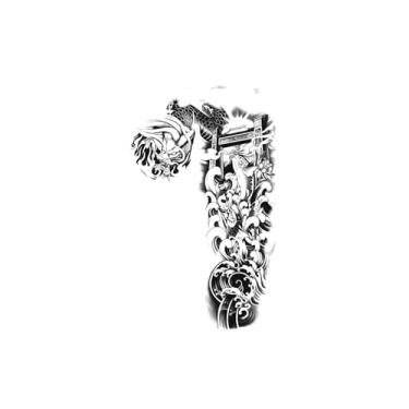 Imagem de Tatuagens legais, estilo japonês, dragão, onda, braço esquerdo, tatuagens de dragão, resistentes à água, aparência de tatuagem real, resiliência, dura de 1 a 2 semanas,32 x 19 cm
