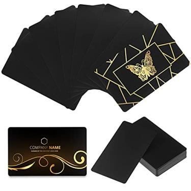 Imagem de 20 peças de cartões de visita de metal anodizado 0,8 mm de espessura cartão de nome em placas de alumínio de 0,8 x 2,1 polegadas cartão de visita de metal para impressão personalizada