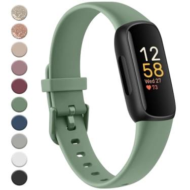 Imagem de Meliya Pulseiras esportivas de substituição para Fitbit Inspire 3 para mulheres e homens, de silicone macio, compatível com Fitbit Inspire 3 Fitness Tracker (verde)
