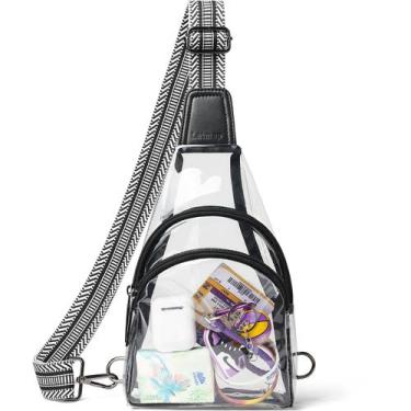 Imagem de Bolsa de pochete tiracolo aprovada pela LATMAP Clear Stadium preta