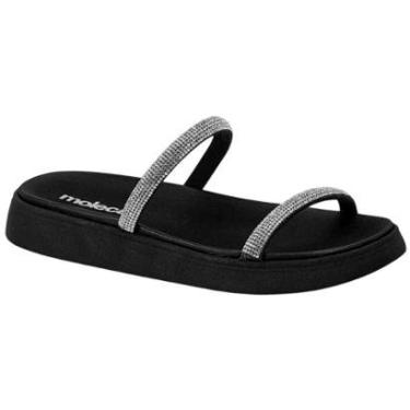 Imagem de Sandália Feminina Rasteira Papete Tiras Stress Blrilho Moleca 5469.118.17591-Feminino