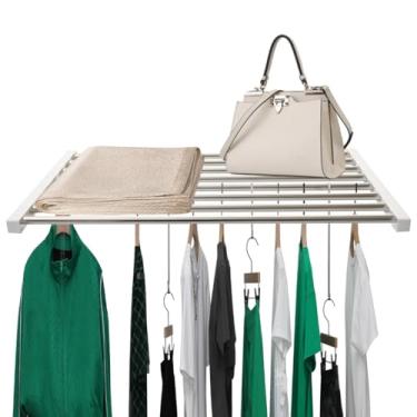 Imagem de Hershii Prateleira Extensível Para Armário Hershii, Trilho De Metal Guarda-Roupas, Haste Pendurar, Suporte Armazenamento, Separador Roupas Expansível, Organizador Armário, Cozinha E Banheiro (29,52'