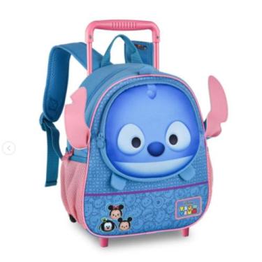 Imagem de Mochila escolar Menina Infantil Com Rodinhas Rosa - CLIO
