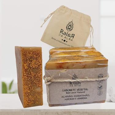 Imagem de (Kit c/3) Sabonete Natural e Vegano I Açafrão, Barbatimão, Alecrim e Verbena I Eco Bag com 3 sabonetes. Livre de químicos e de origem animal