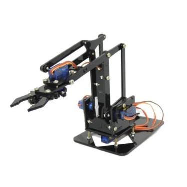 Imagem de Kit Braço Robótico Acrílico Arduino Servos Parafusos