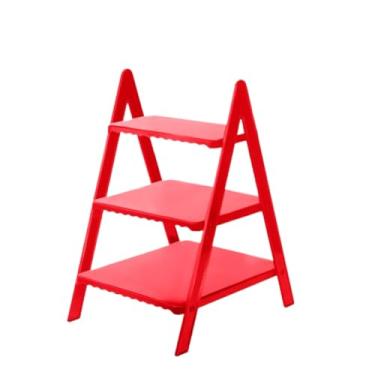 Imagem de Kit 2 Escadinhas Decorativas para Suporte e decoração de doces e festa Porta Doce (Vermelho)